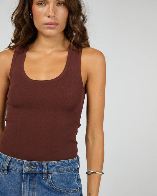 Silent Theory Ollie Scoop Knit Tank | Cherry