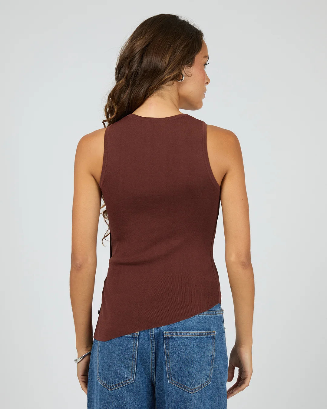 Silent Theory Ollie Button Down Knit Tank | Cherry
