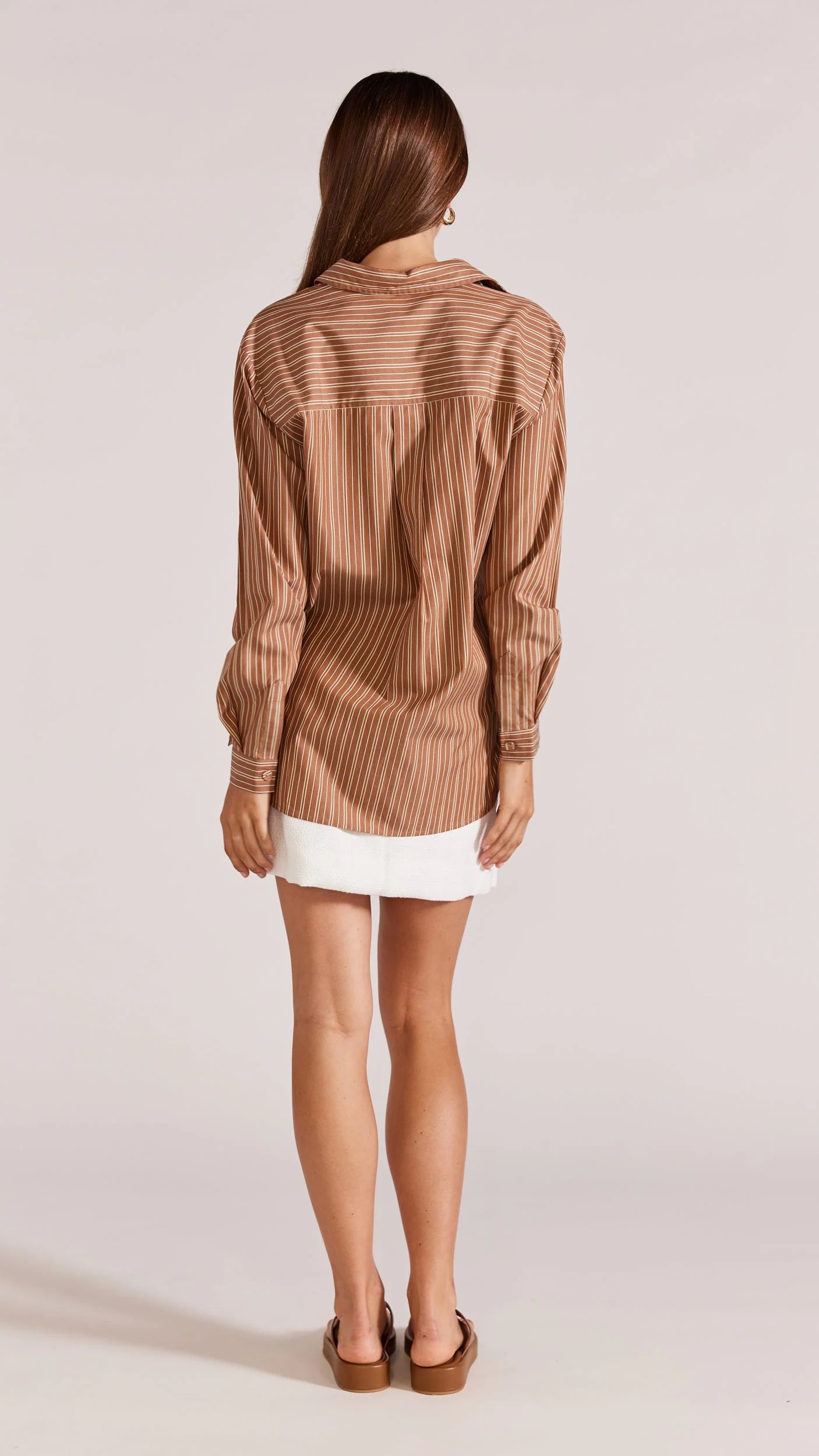 STAPLE THE LABEL HANIA SHIRT BROWN/CREAM