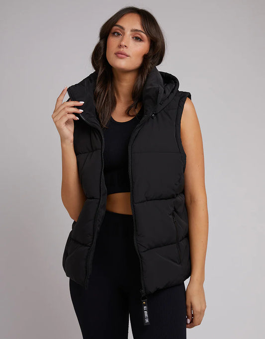 ALL ABOUT EVE REMI LUXE PUFFER VEST BLACK