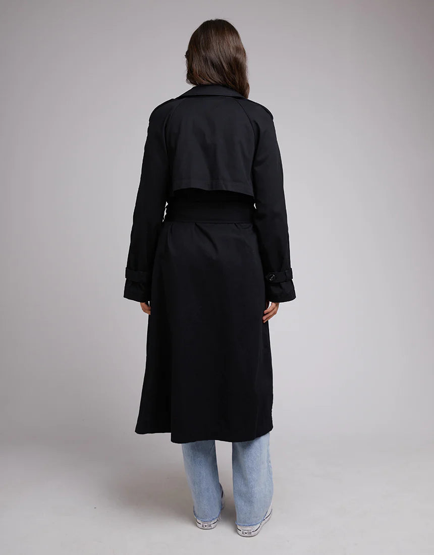 ALL ABOUT EVE EMERSON TRENCH COAT BLACK