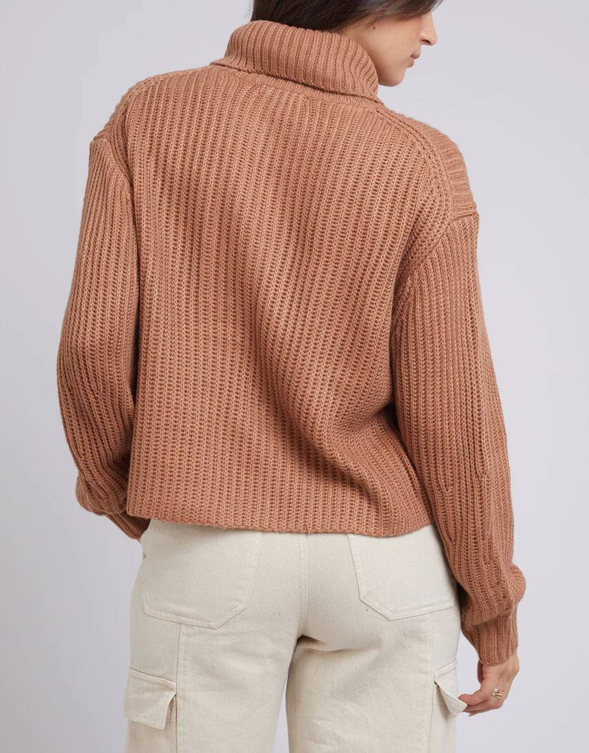 ALL ABOUT EVE ELODIE ROLL NECK KNIT TAN