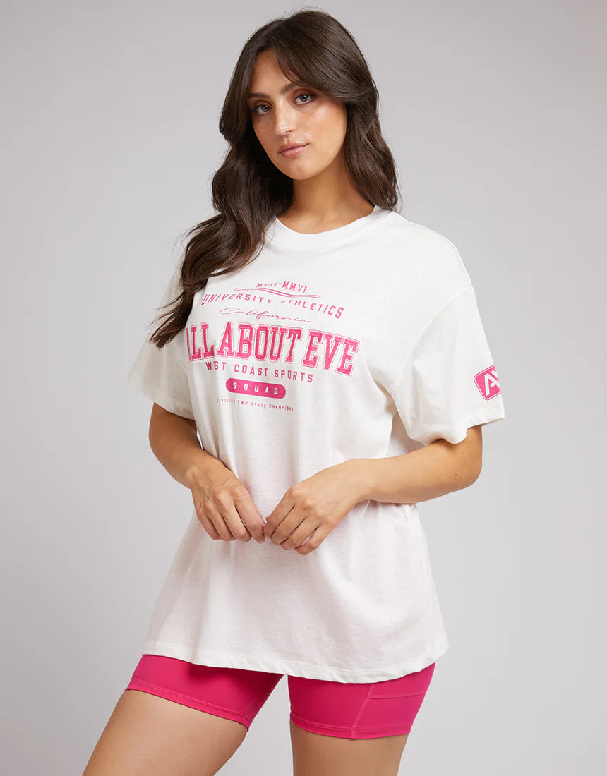 ALL ABOUT EVE DREWS SPORTS TEE VINTAGE WHITE
