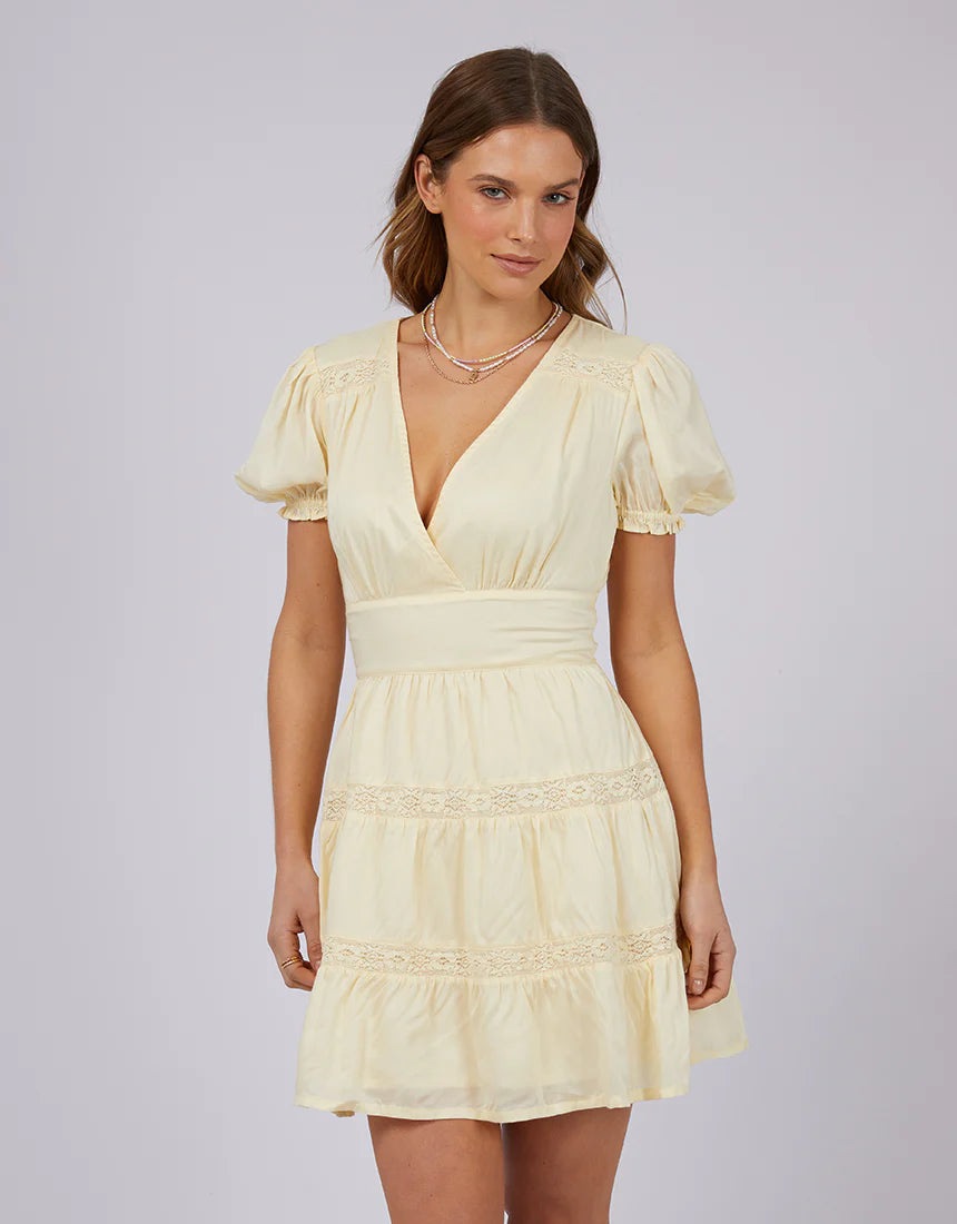 ALL ABOUT EVE DENVER V NECK DRESS YELLOW
