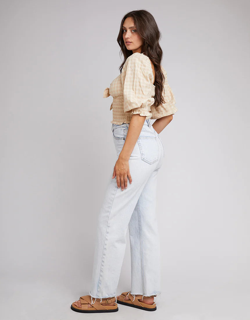 ALL ABOUT EVE GEORGETTE TOP OATMEAL