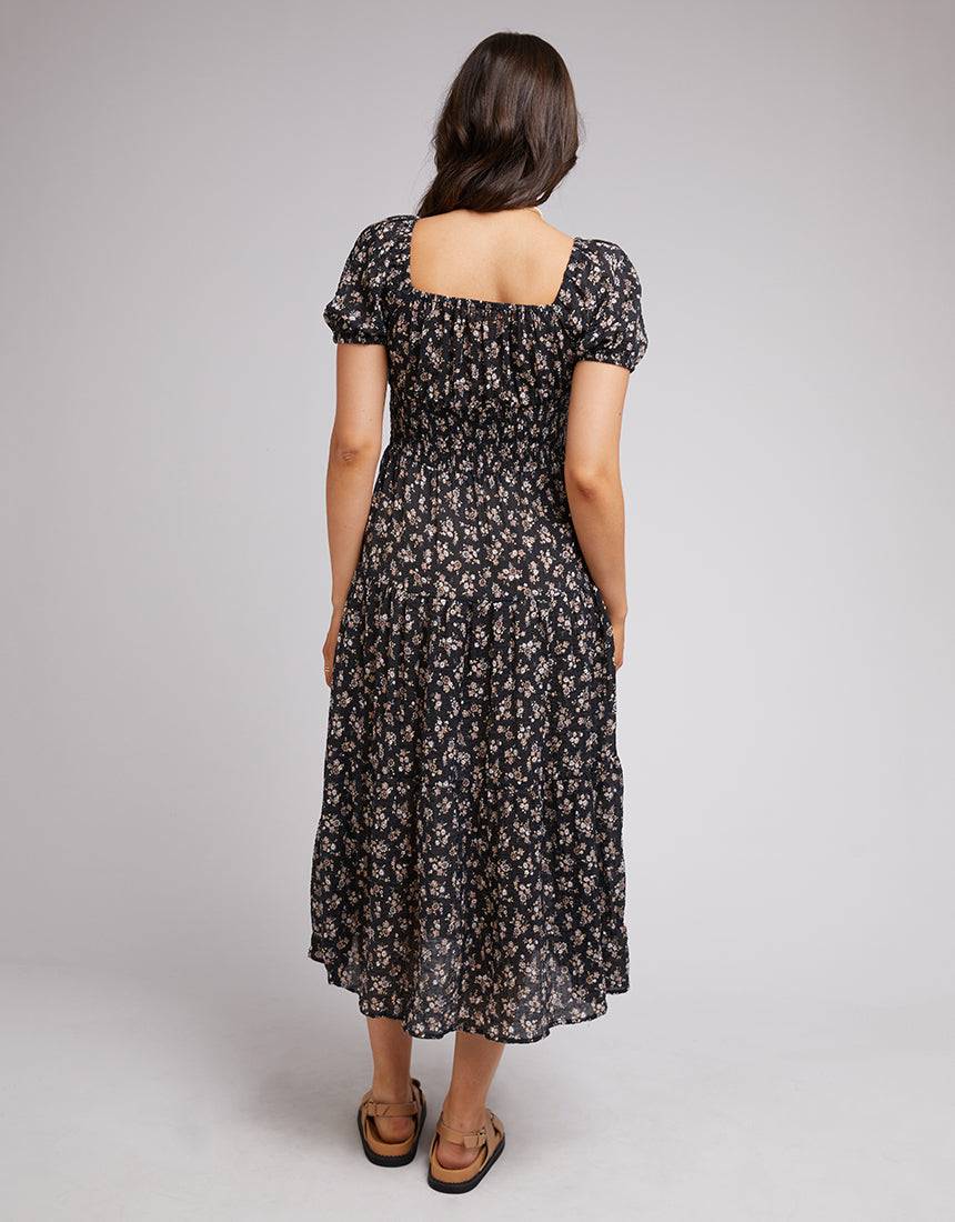 ALL ABOUT EVE MAYA FLORAL MAXI DRESS BLACK