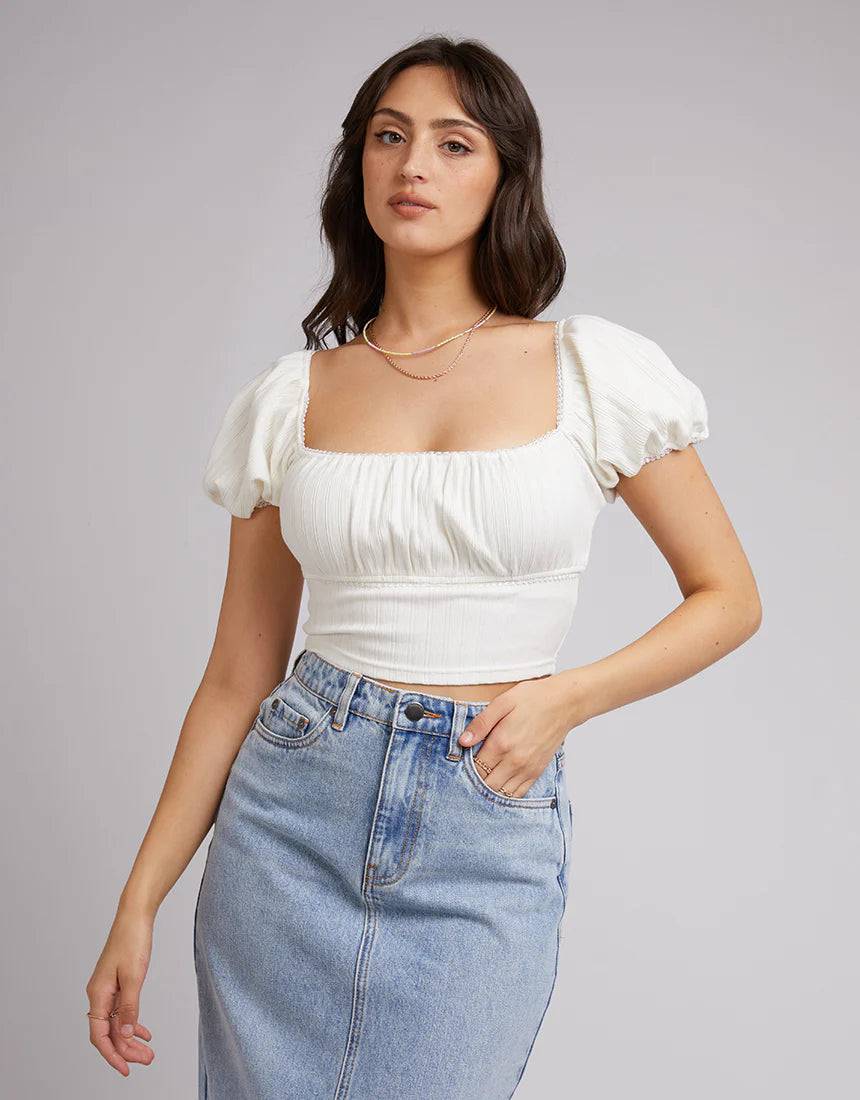 ALL ABOUT EVE SHELBY TOP WHITE