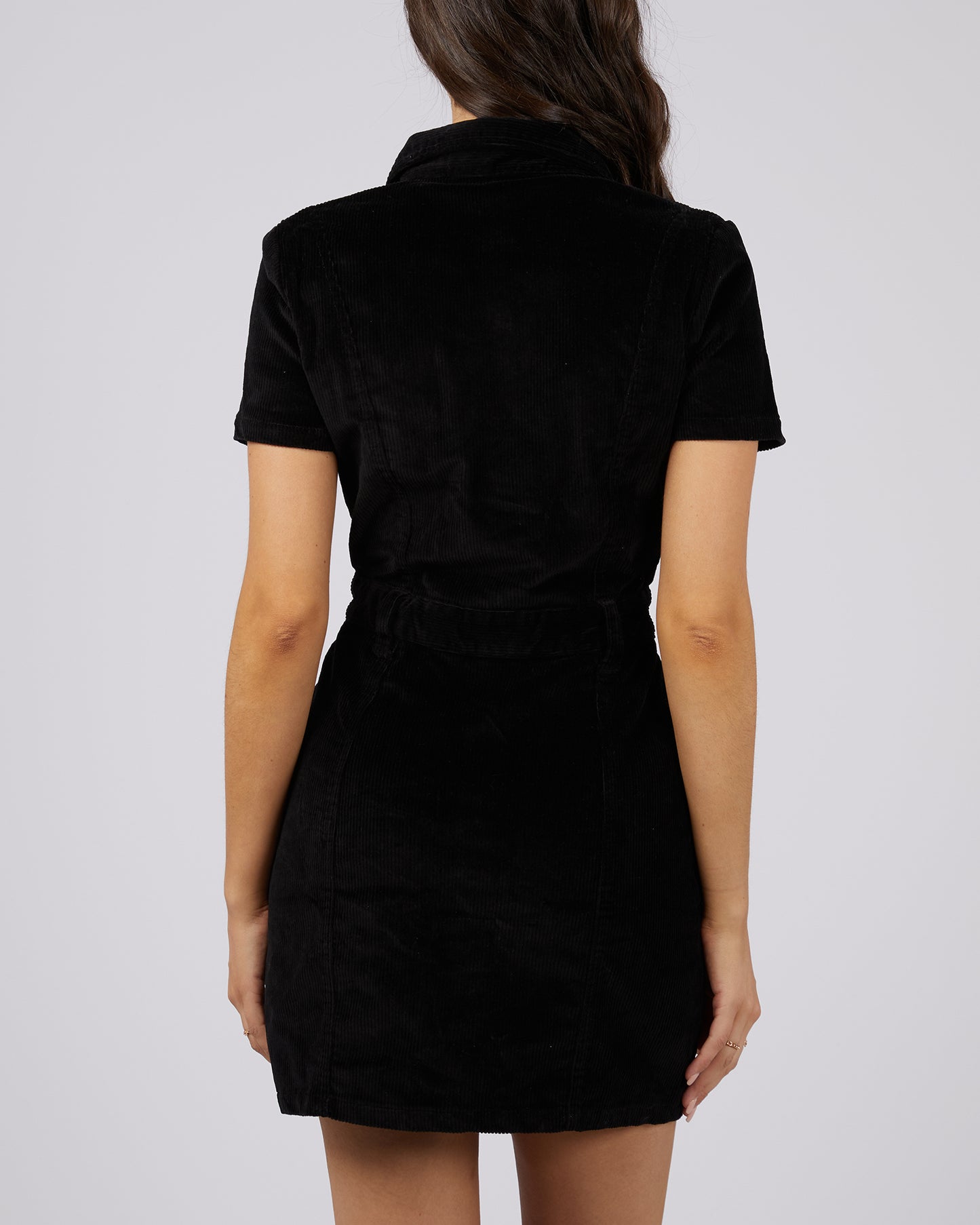 ALL ABOUT EVE NADIA CORD DRESS BLACK