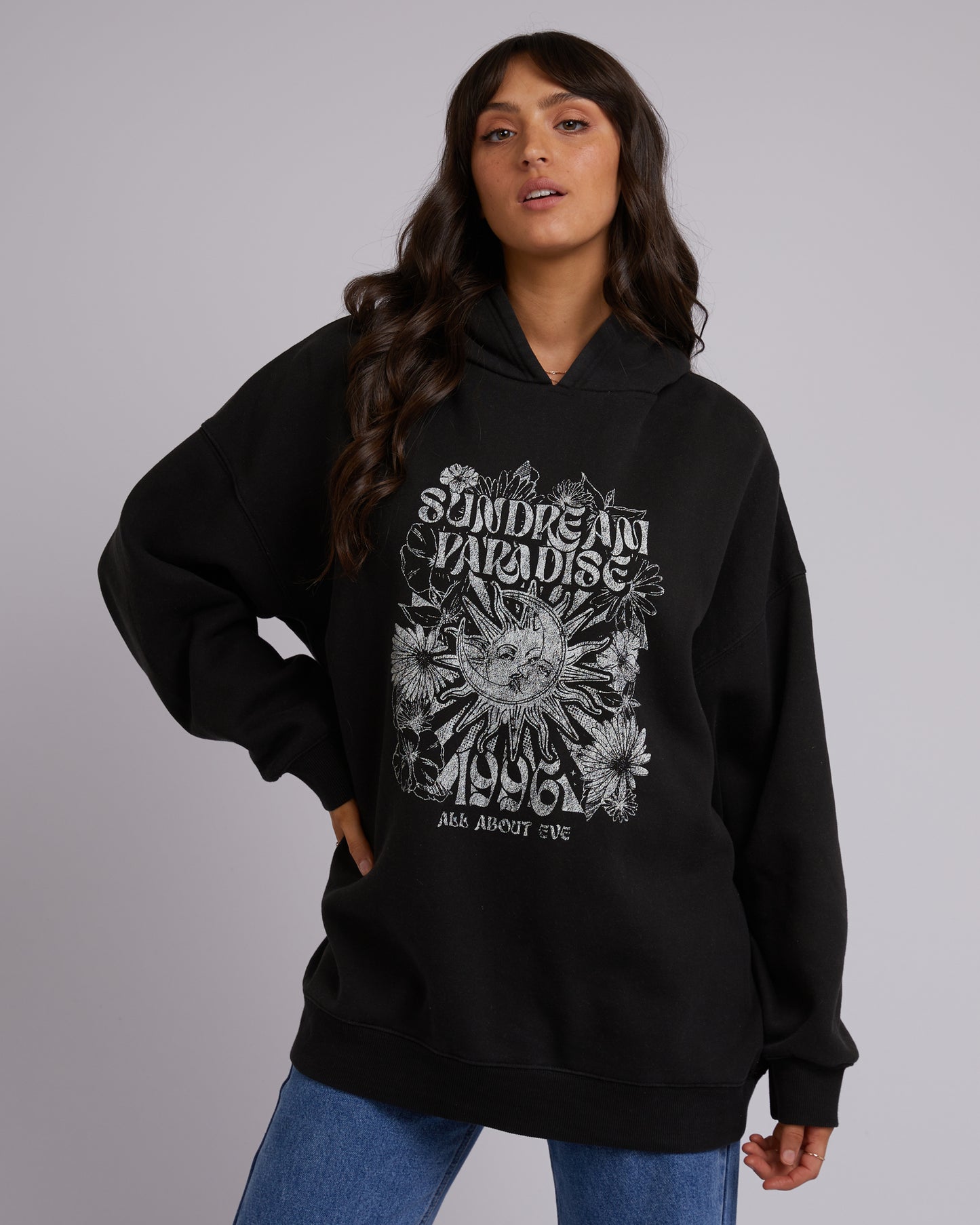 ALL ABOUT EVE SUNDREAM HOODY WASHED BLACK
