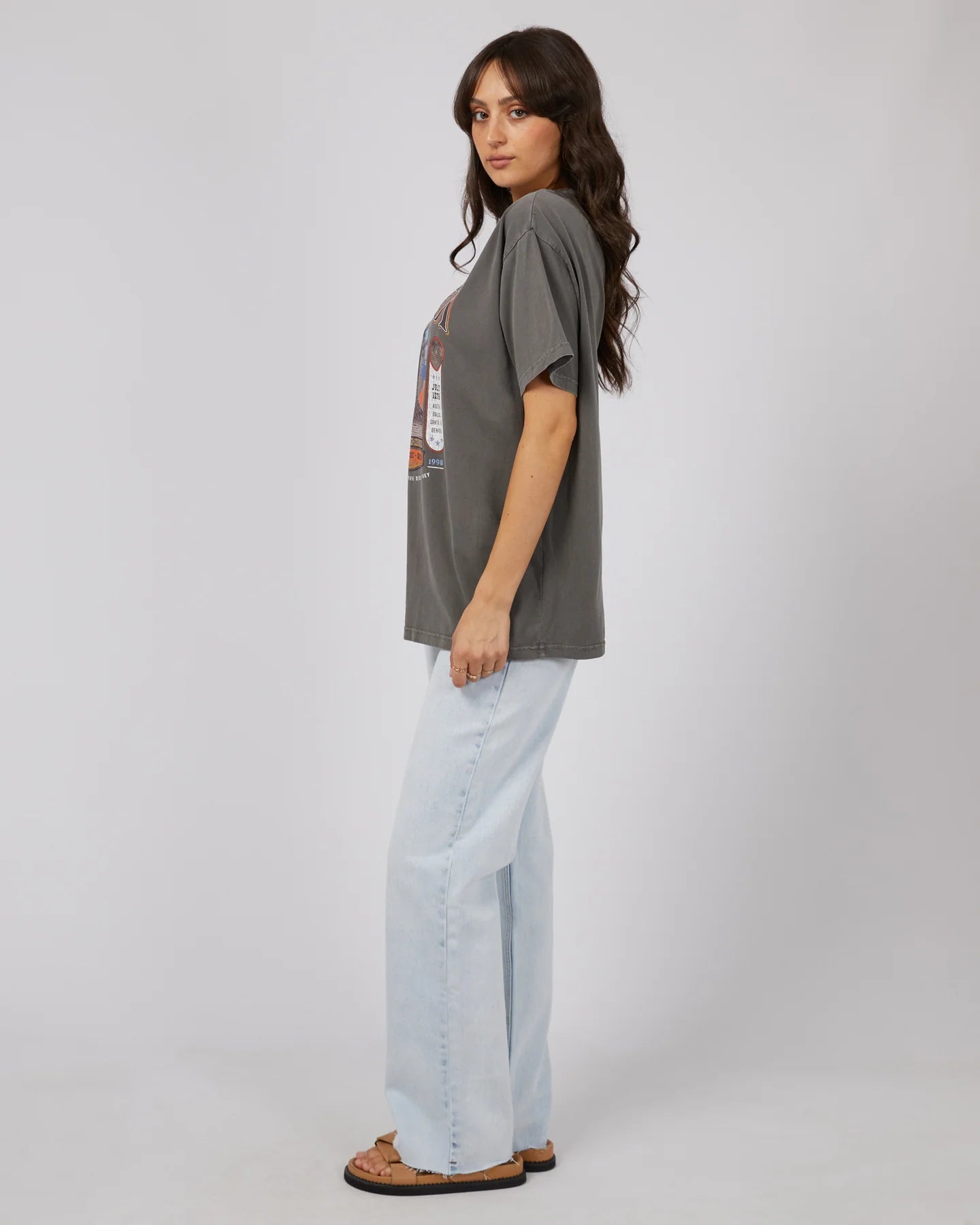 ALL ABOUT EVE SKY DANCE OVERSIZED TEE CHARCOAL