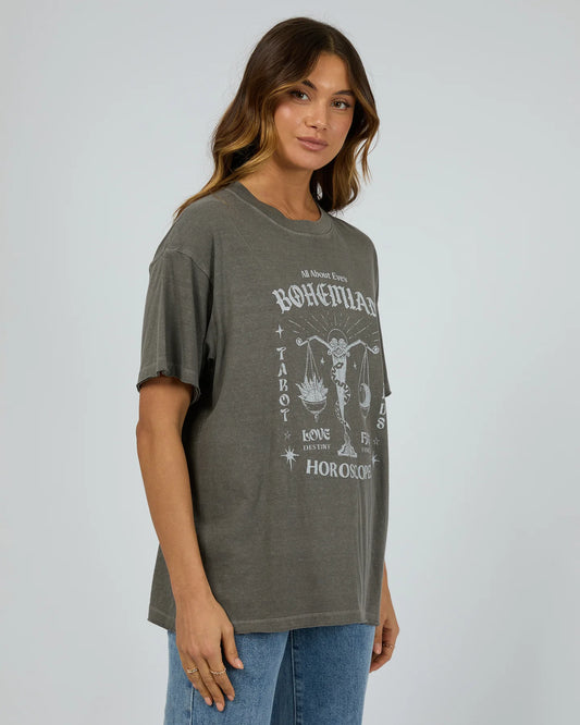 ALL ABOUT EVE BOHEMIAN OVERSIZED TEE CHARCOAL