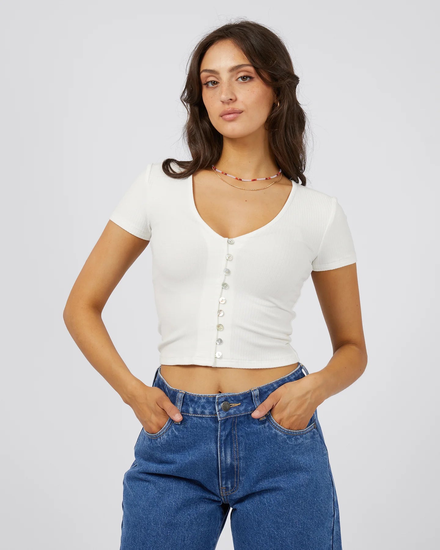 ALL ABOUT EVE SLOANE TOP WHITE