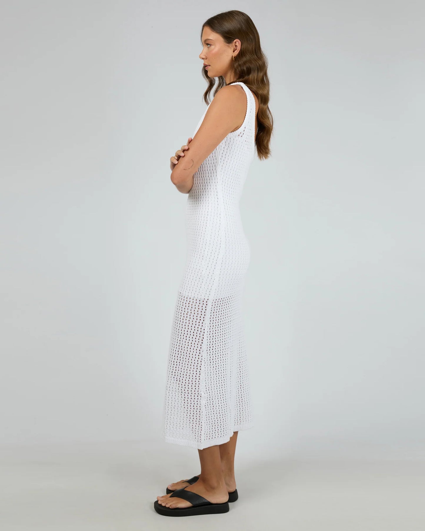 ALL ABOUT EVE CROCHET MAXI DRESS VINTAGE WHITE