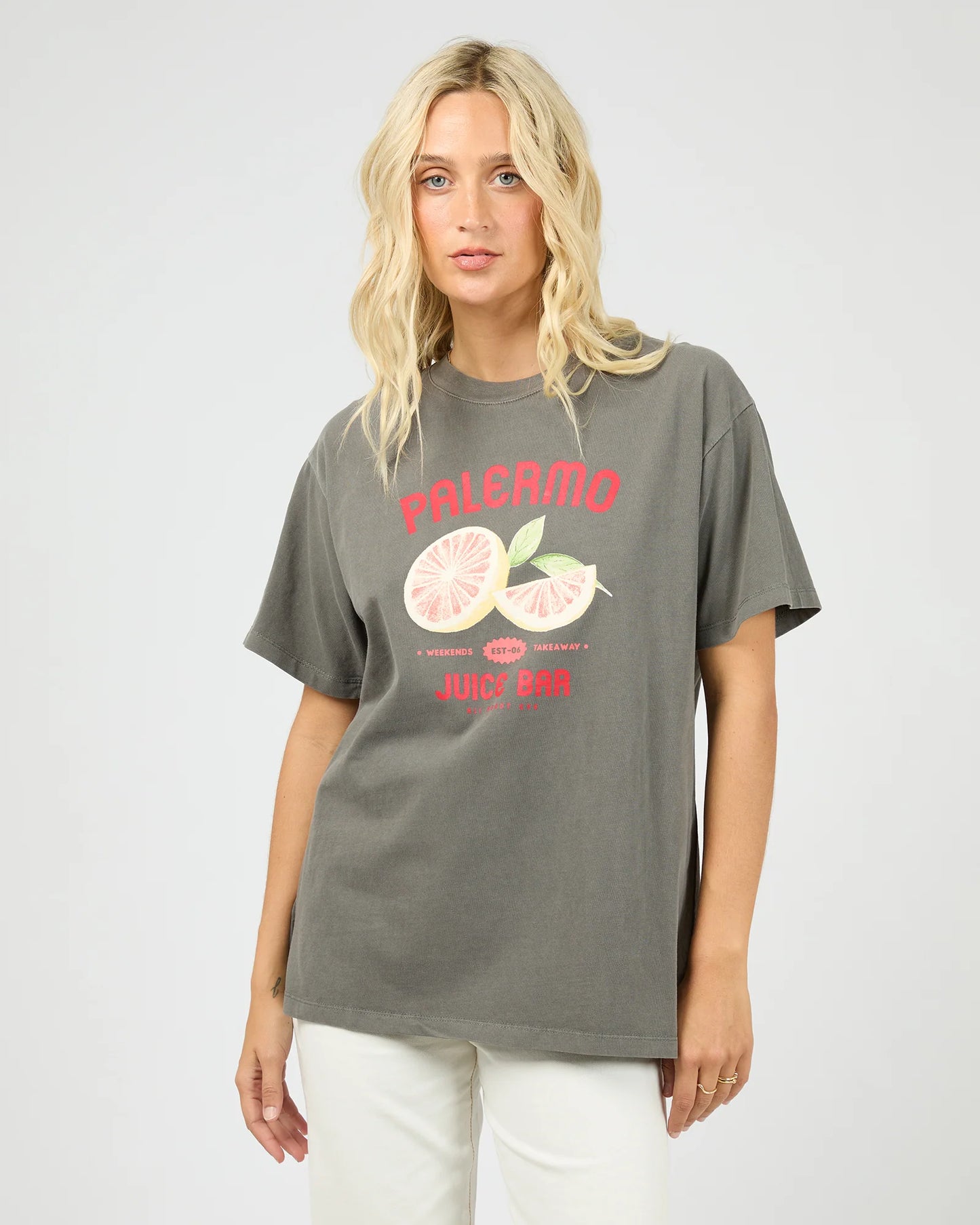 ALL ABOUT EVE PALERMO RELAXED TEE CHARCOAL
