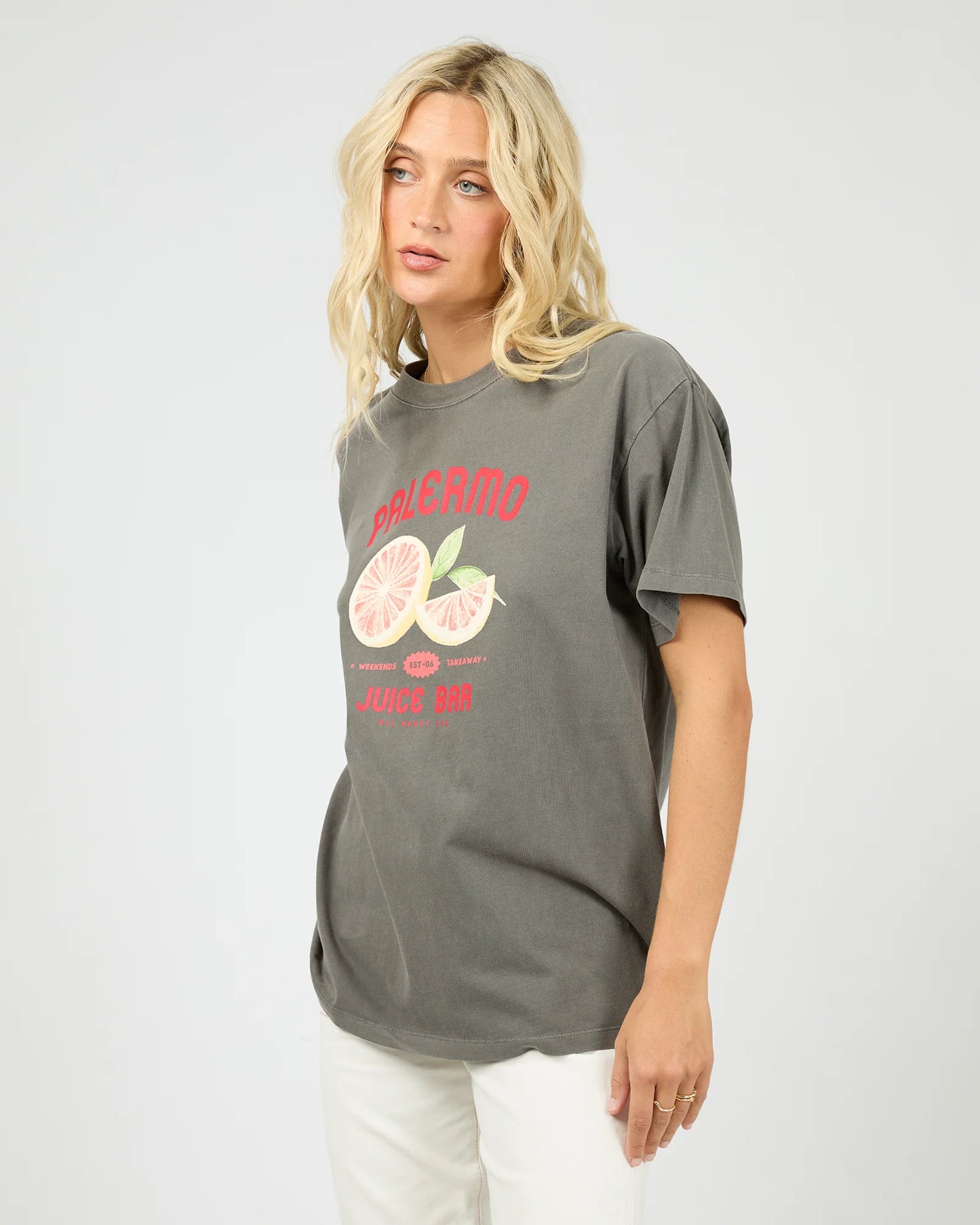 ALL ABOUT EVE PALERMO RELAXED TEE CHARCOAL