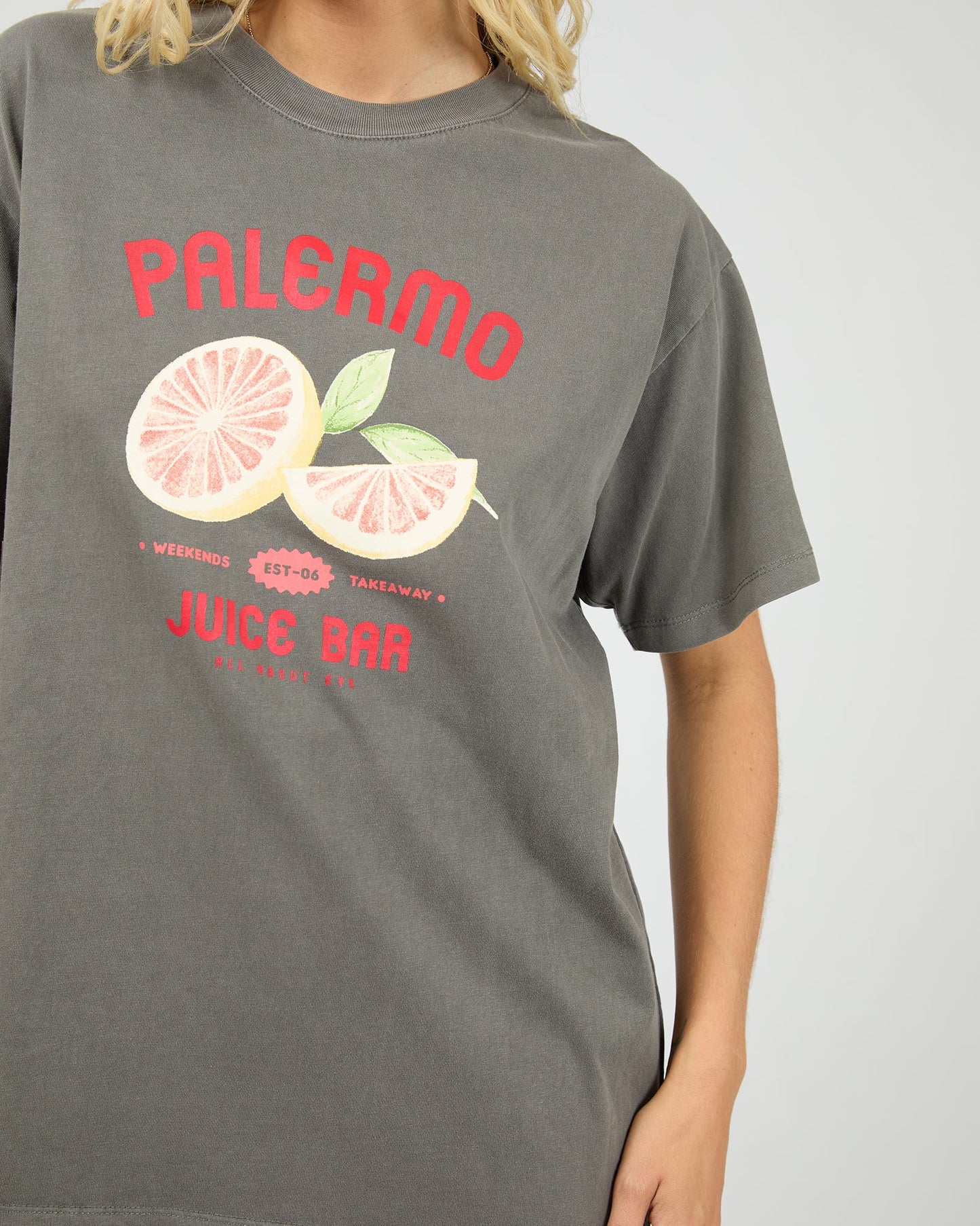 ALL ABOUT EVE PALERMO RELAXED TEE CHARCOAL