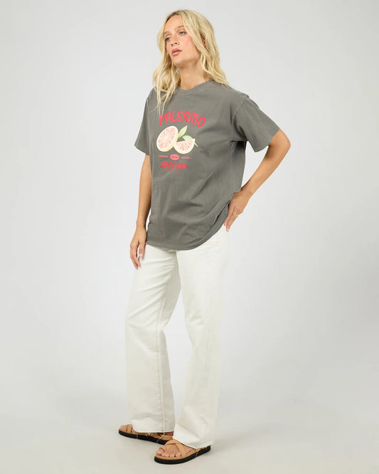 ALL ABOUT EVE PALERMO RELAXED TEE CHARCOAL