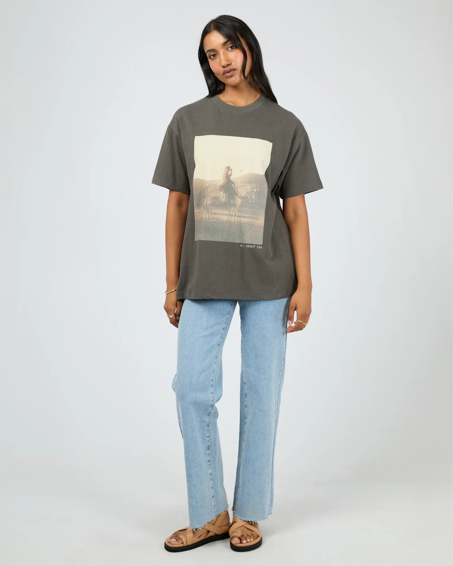 All About Eve Yellowstone Relaxed Tee Charcoal