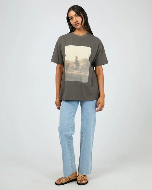 All About Eve Yellowstone Relaxed Tee Charcoal