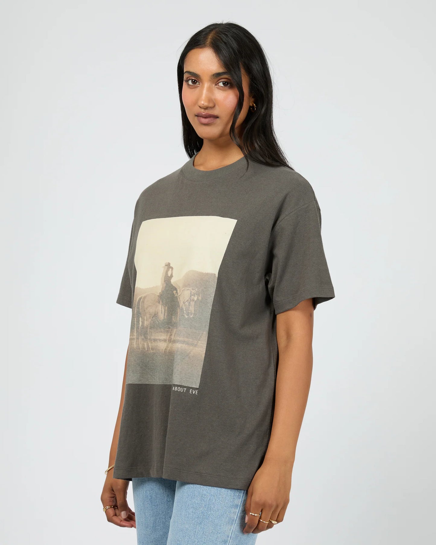 All About Eve Yellowstone Relaxed Tee Charcoal