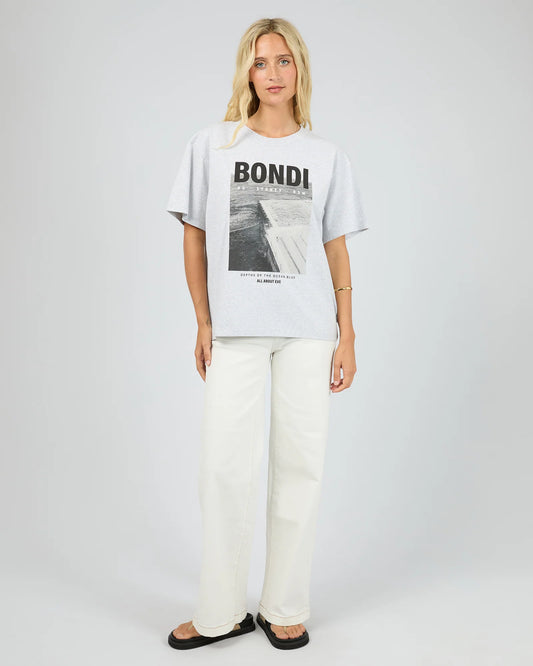 All About Eve Bondi Box Tee Snow Marle