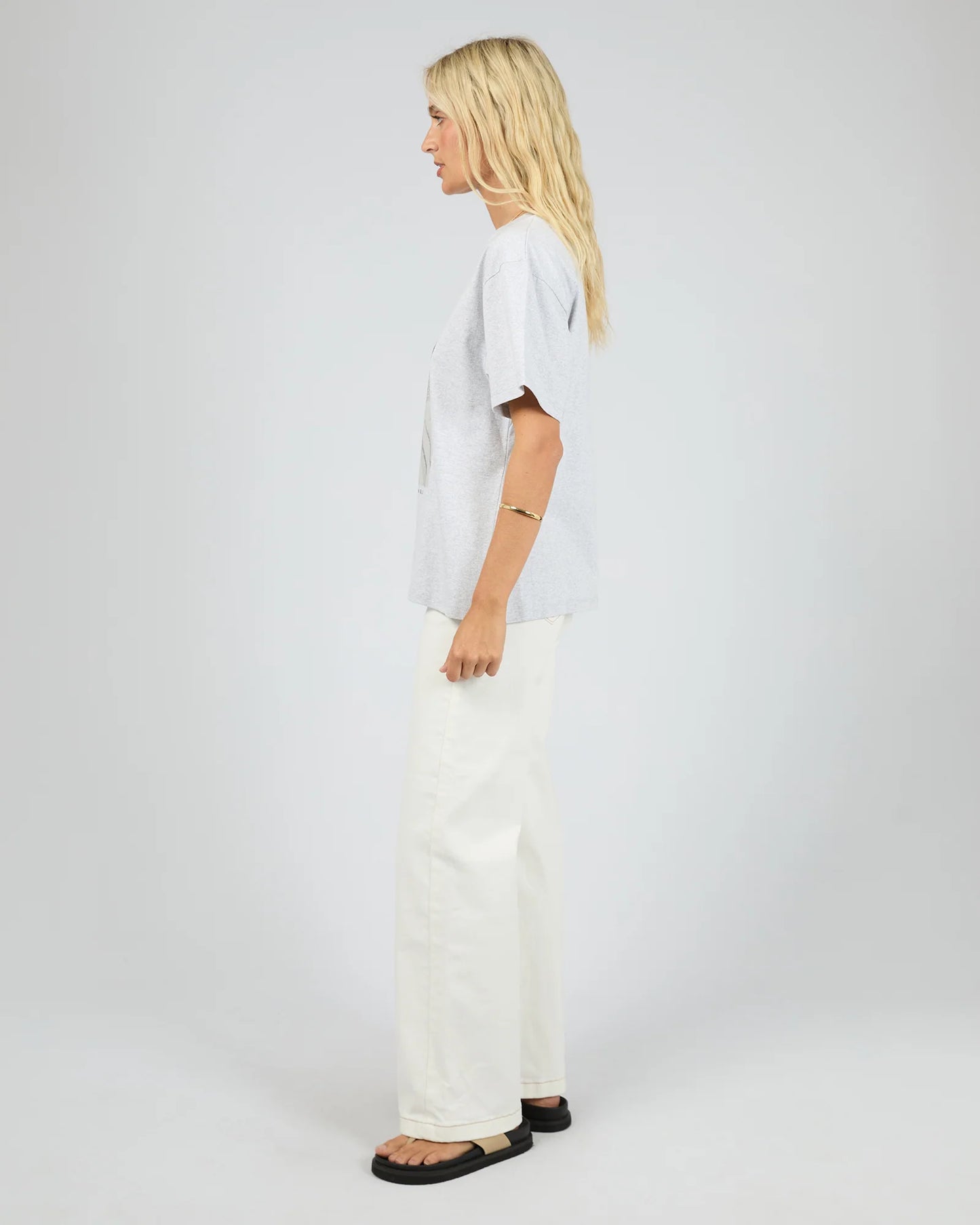 All About Eve Bondi Box Tee Snow Marle