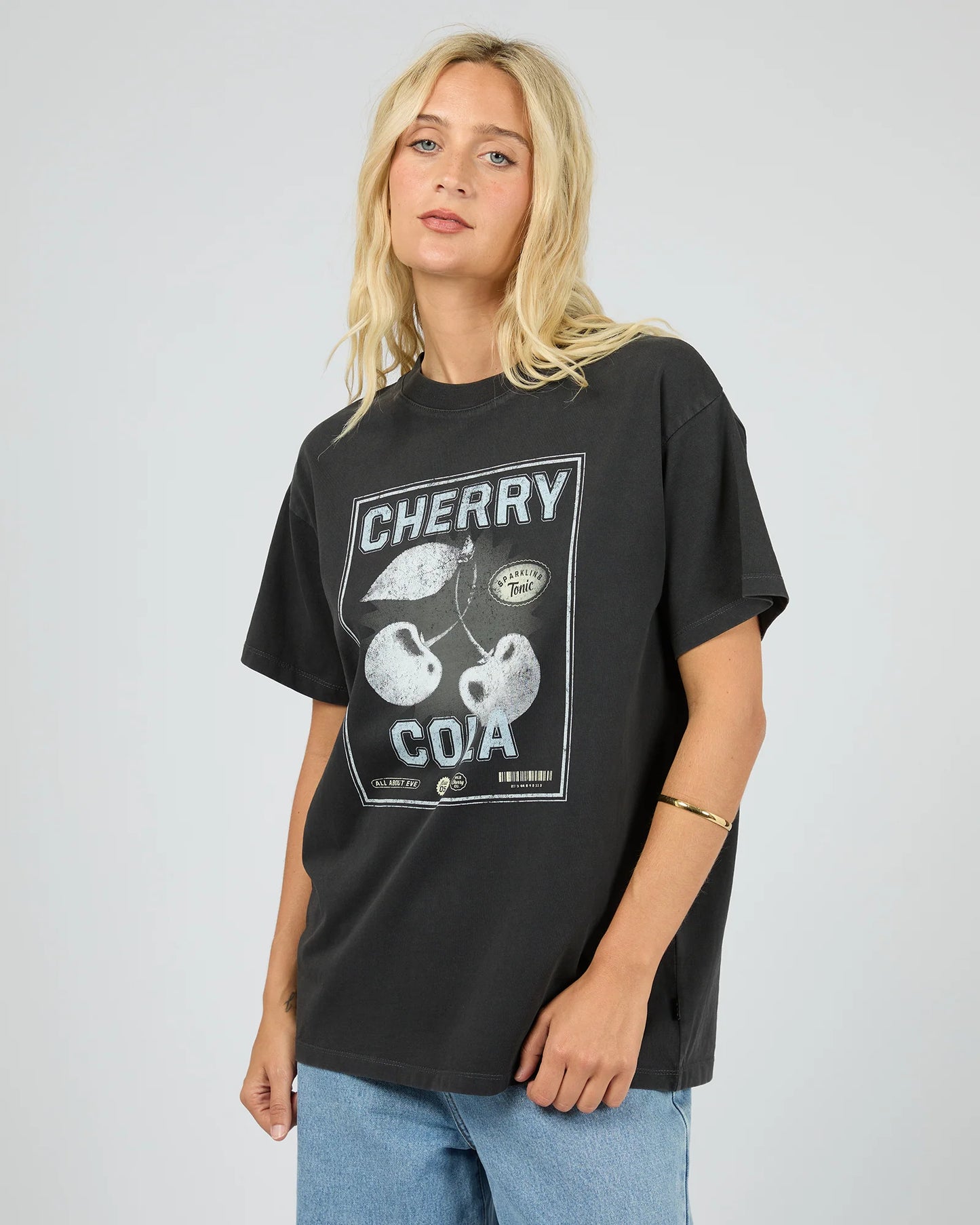 All About Eve Wild Cherry Relaxed Tee Washed Black