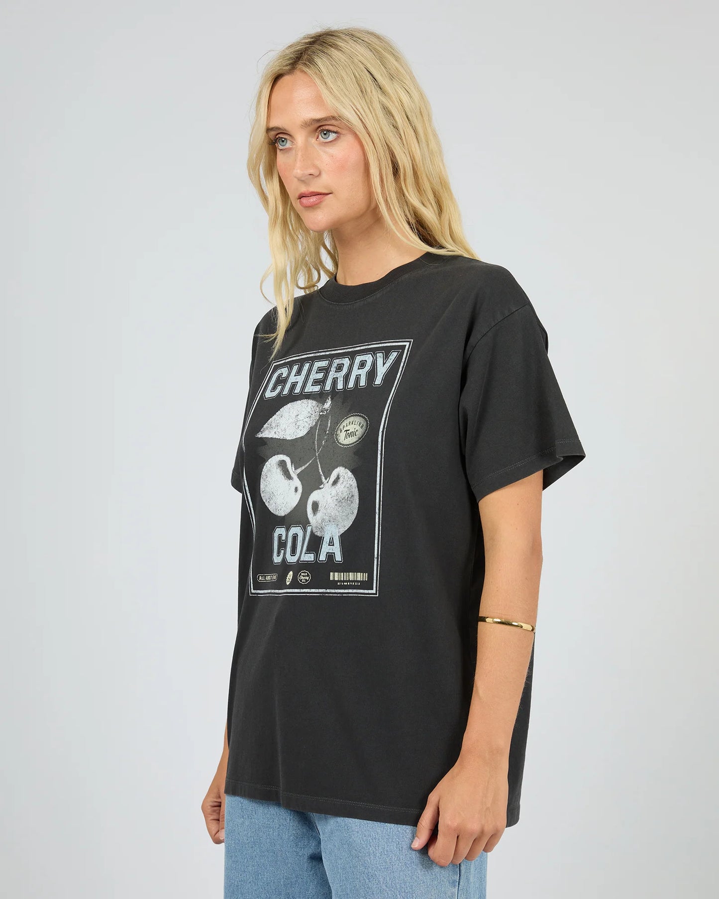 All About Eve Wild Cherry Relaxed Tee Washed Black