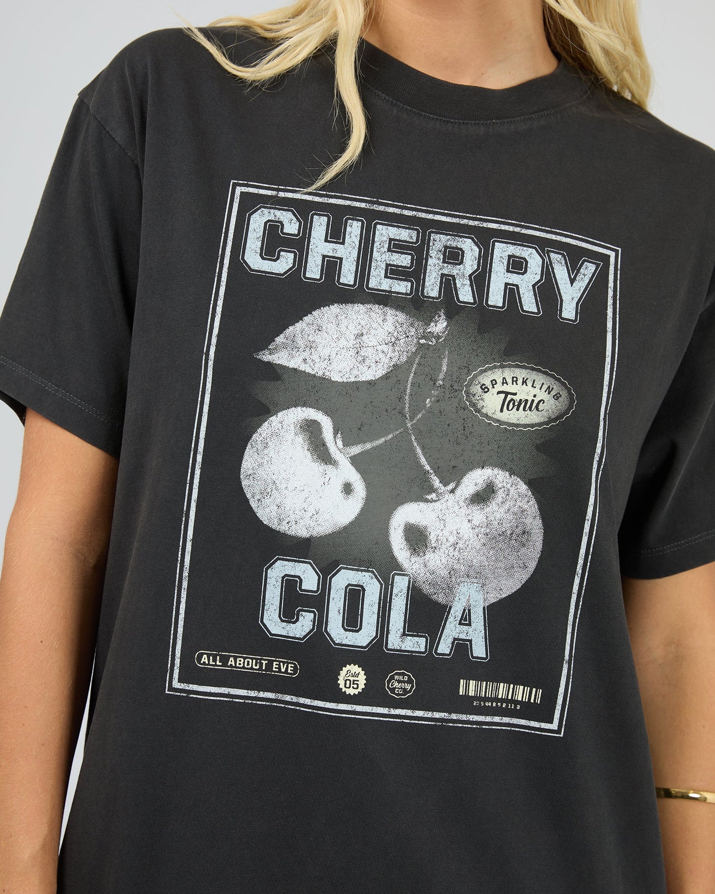 All About Eve Wild Cherry Relaxed Tee Washed Black