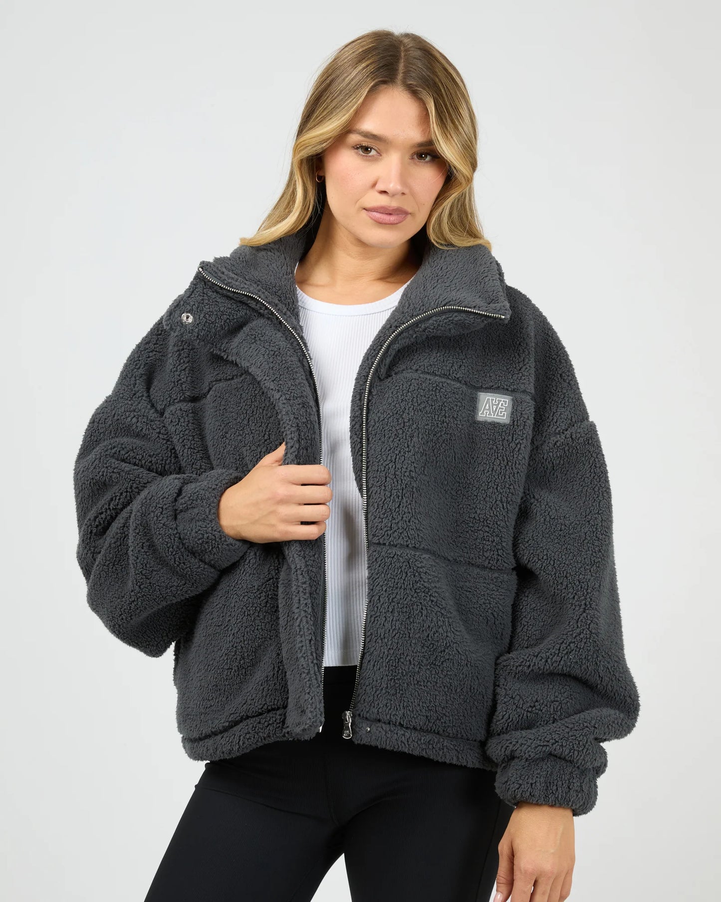 All About Eve Cosy Club Teddy Jacket | Charcoal