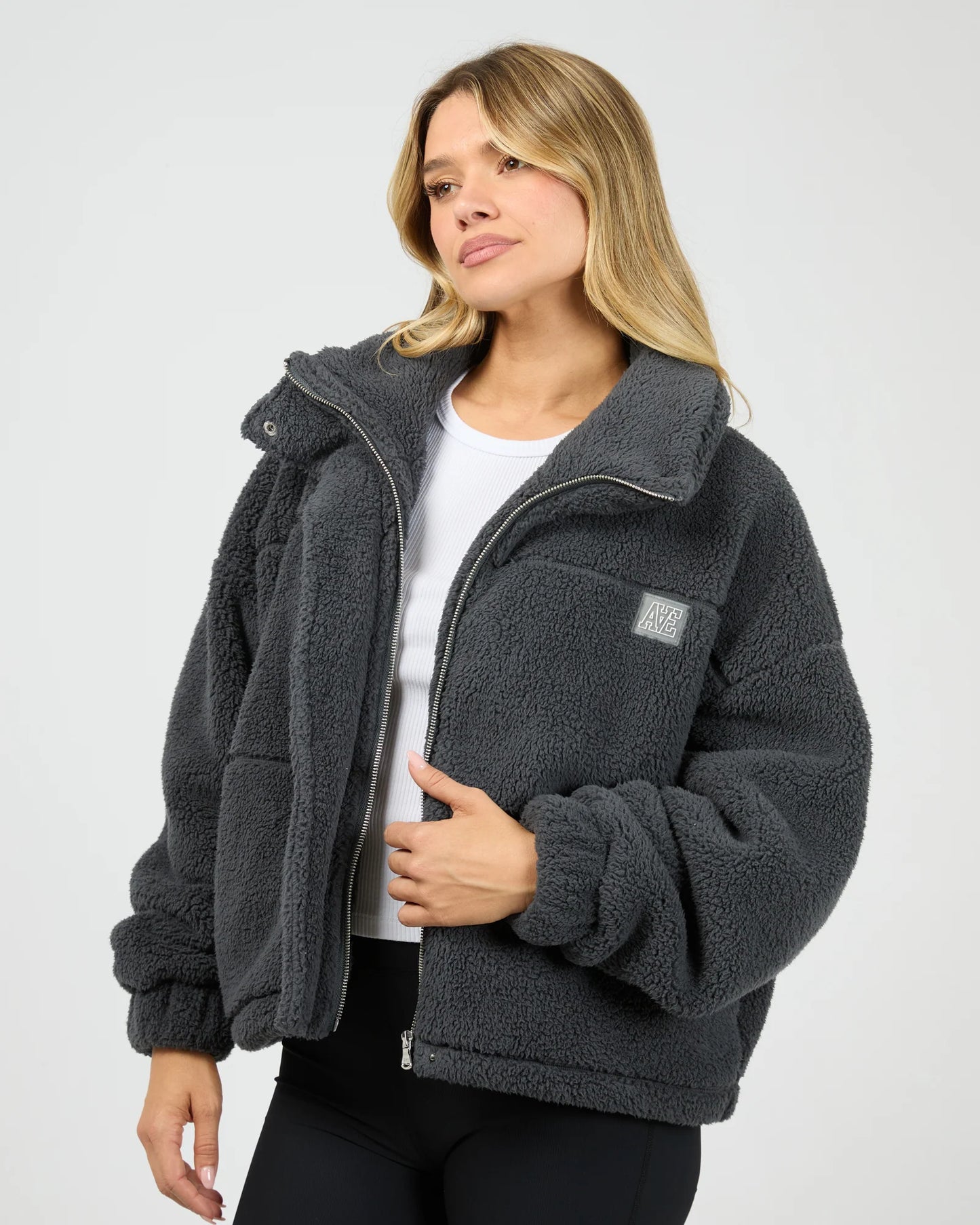 All About Eve Cosy Club Teddy Jacket | Charcoal
