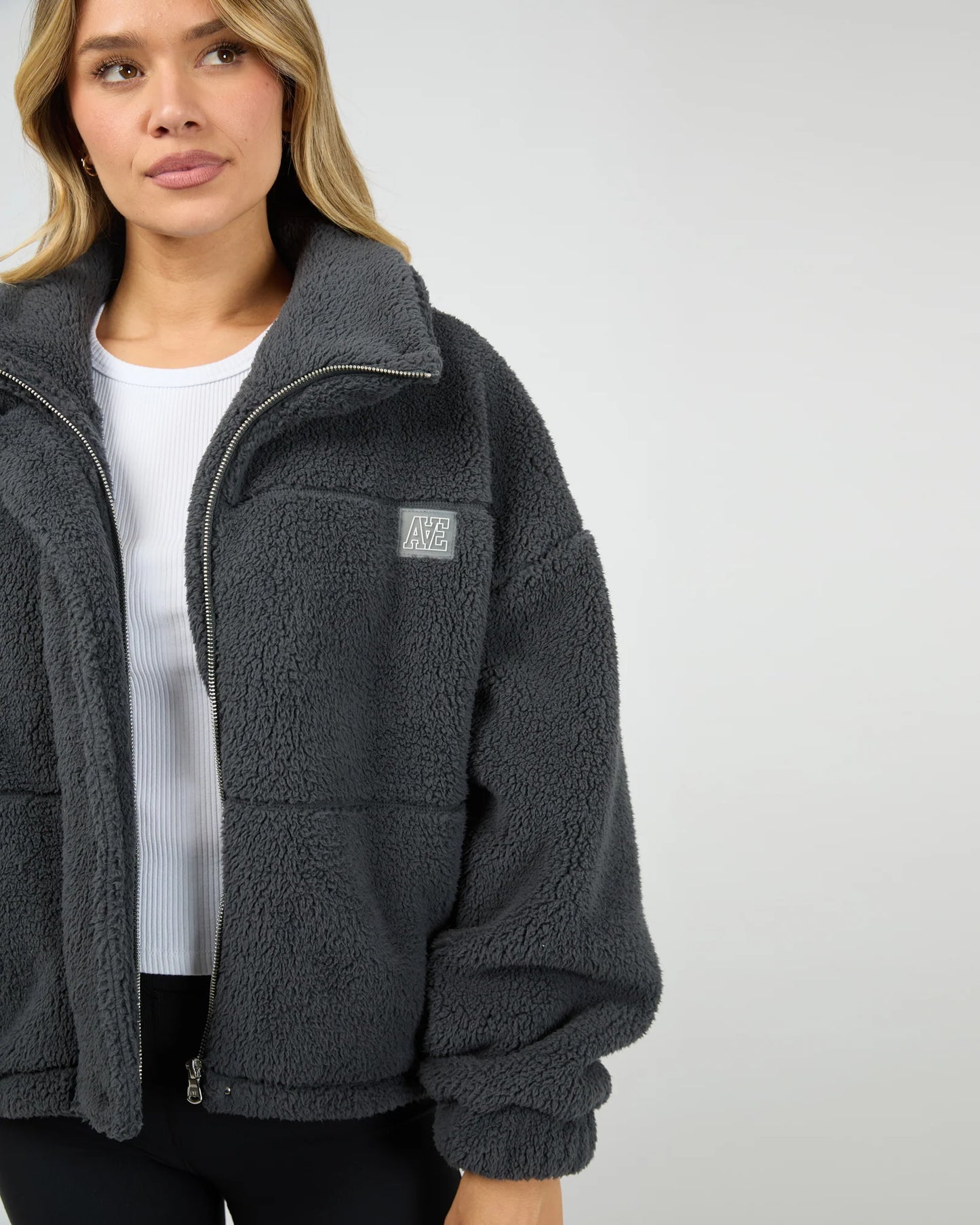 All About Eve Cosy Club Teddy Jacket | Charcoal