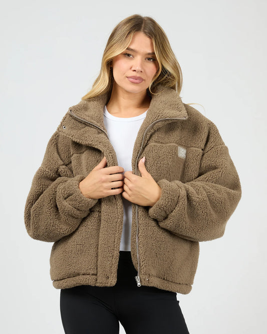 All About Eve Active Cosy Club Teddy Jacket | Mocha