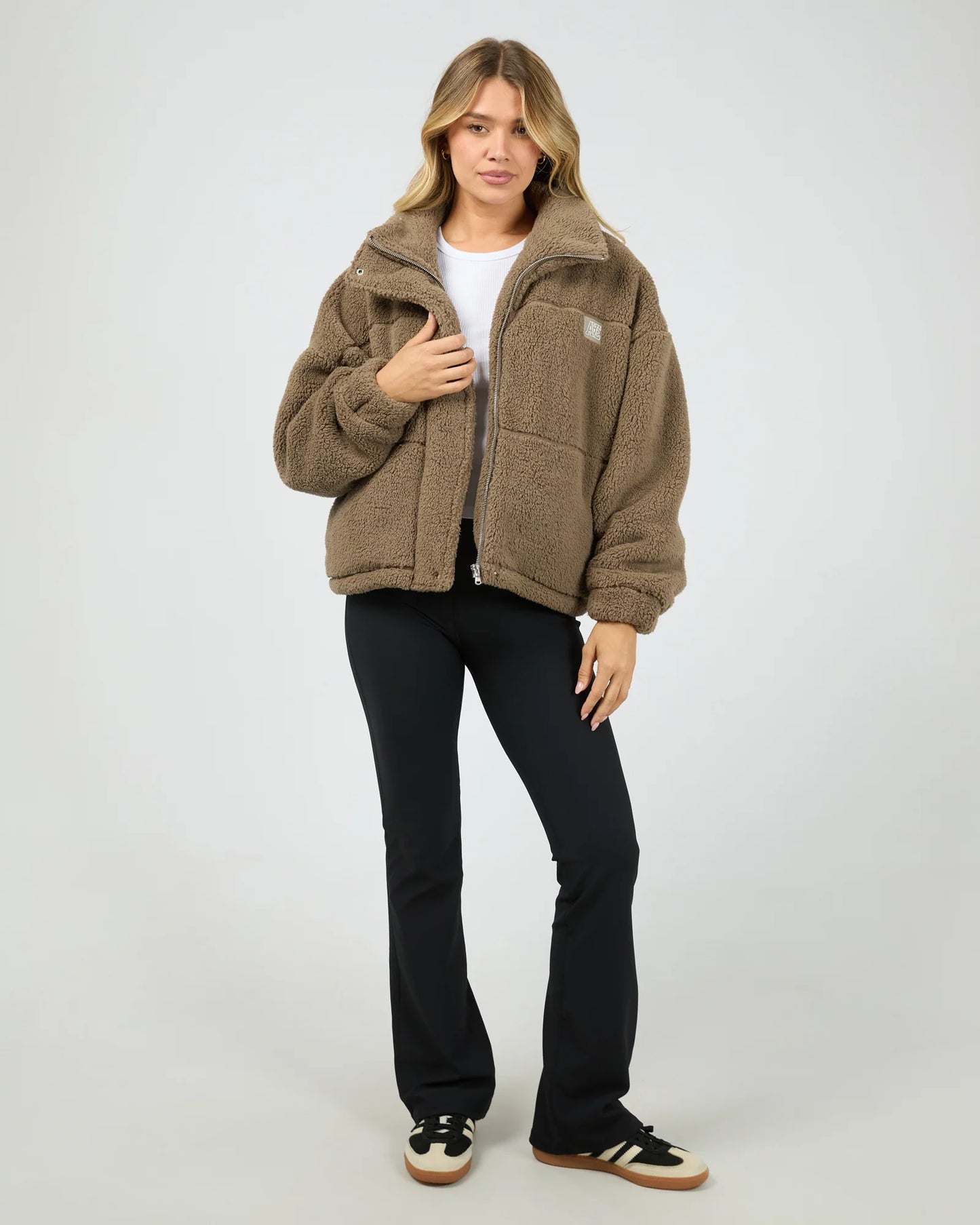 All About Eve Active Cosy Club Teddy Jacket | Mocha