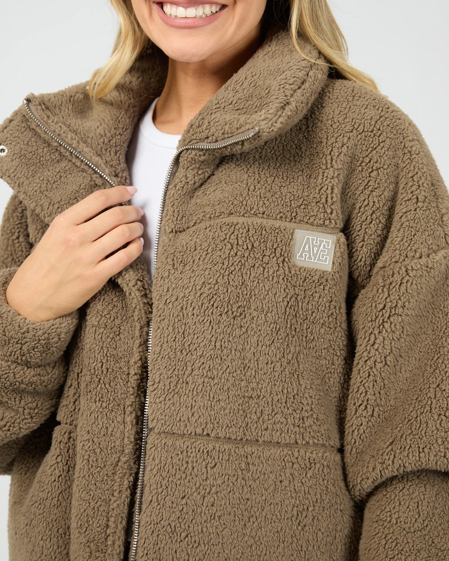 All About Eve Active Cosy Club Teddy Jacket | Mocha