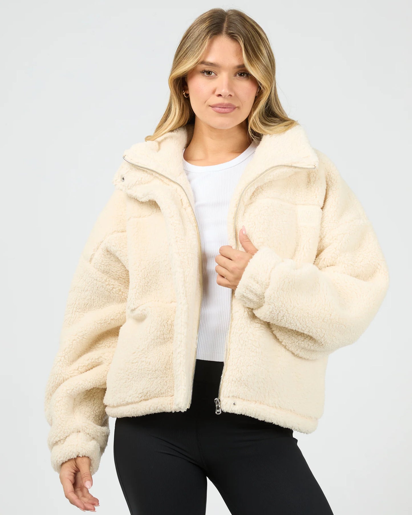 All About Eve Active Cosy Club Teddy Jacket | Vanilla