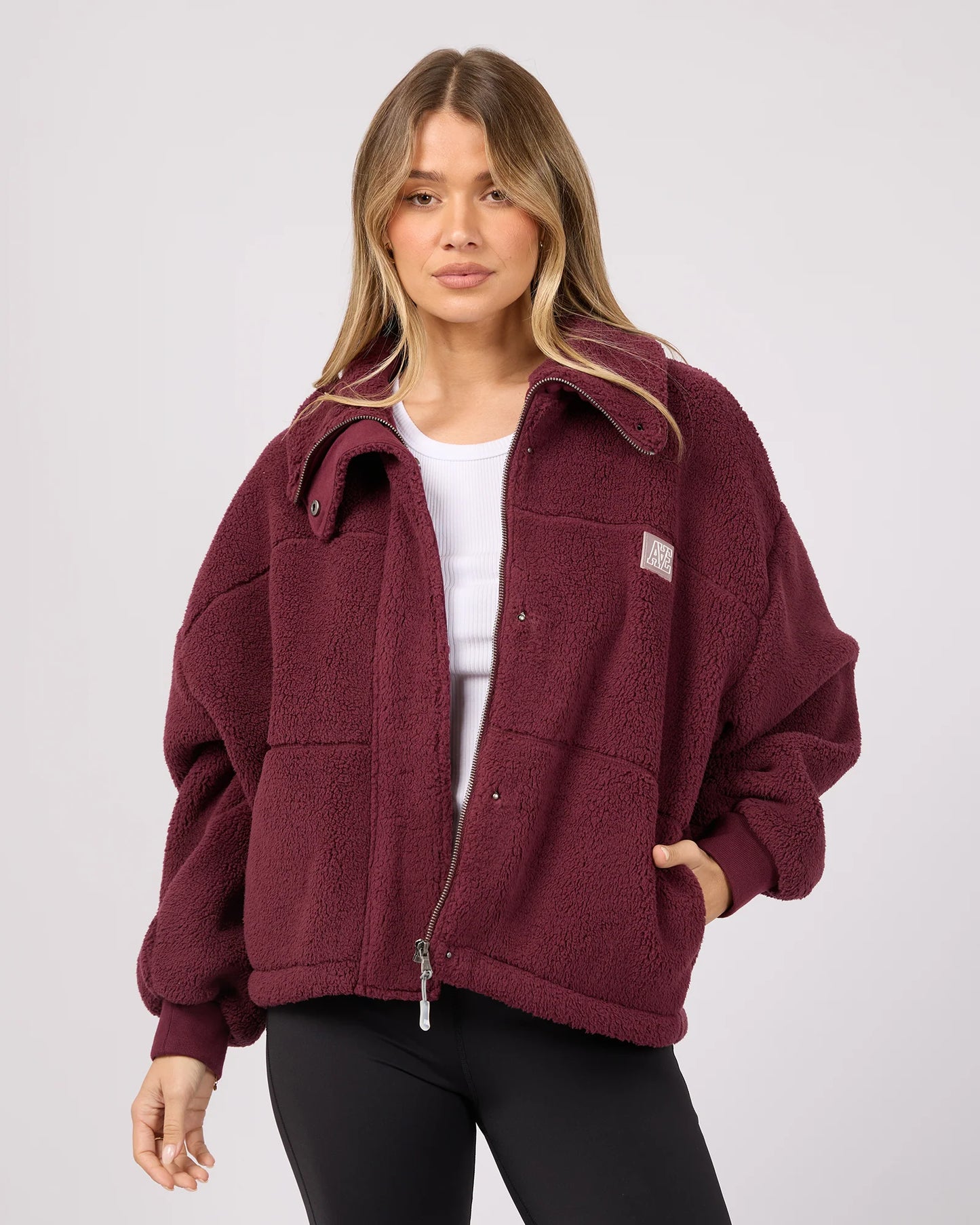All About Eve Active Cosy Club Teddy Jacket | Wine