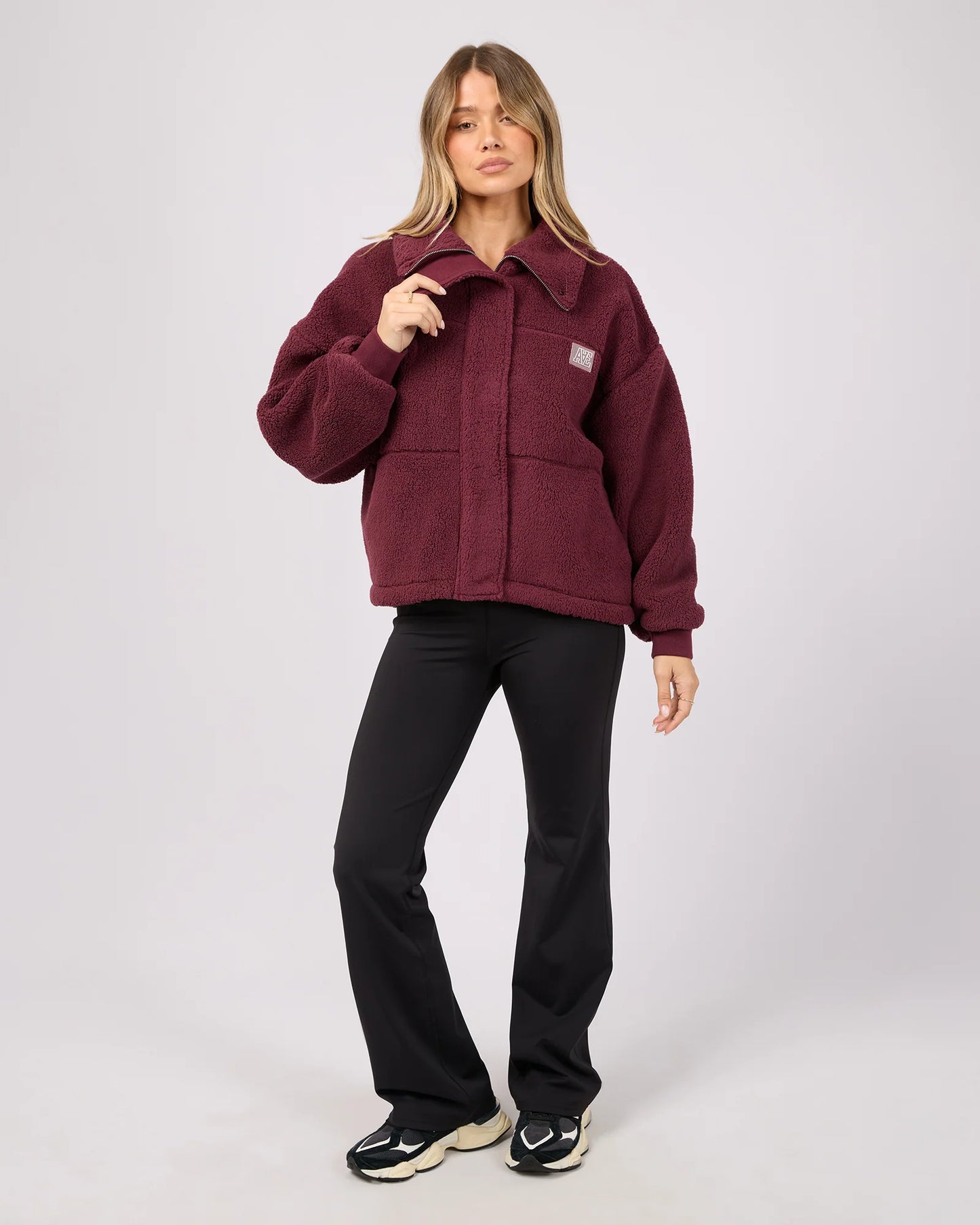 All About Eve Active Cosy Club Teddy Jacket | Wine