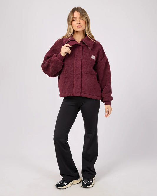 All About Eve Active Cosy Club Teddy Jacket | Wine