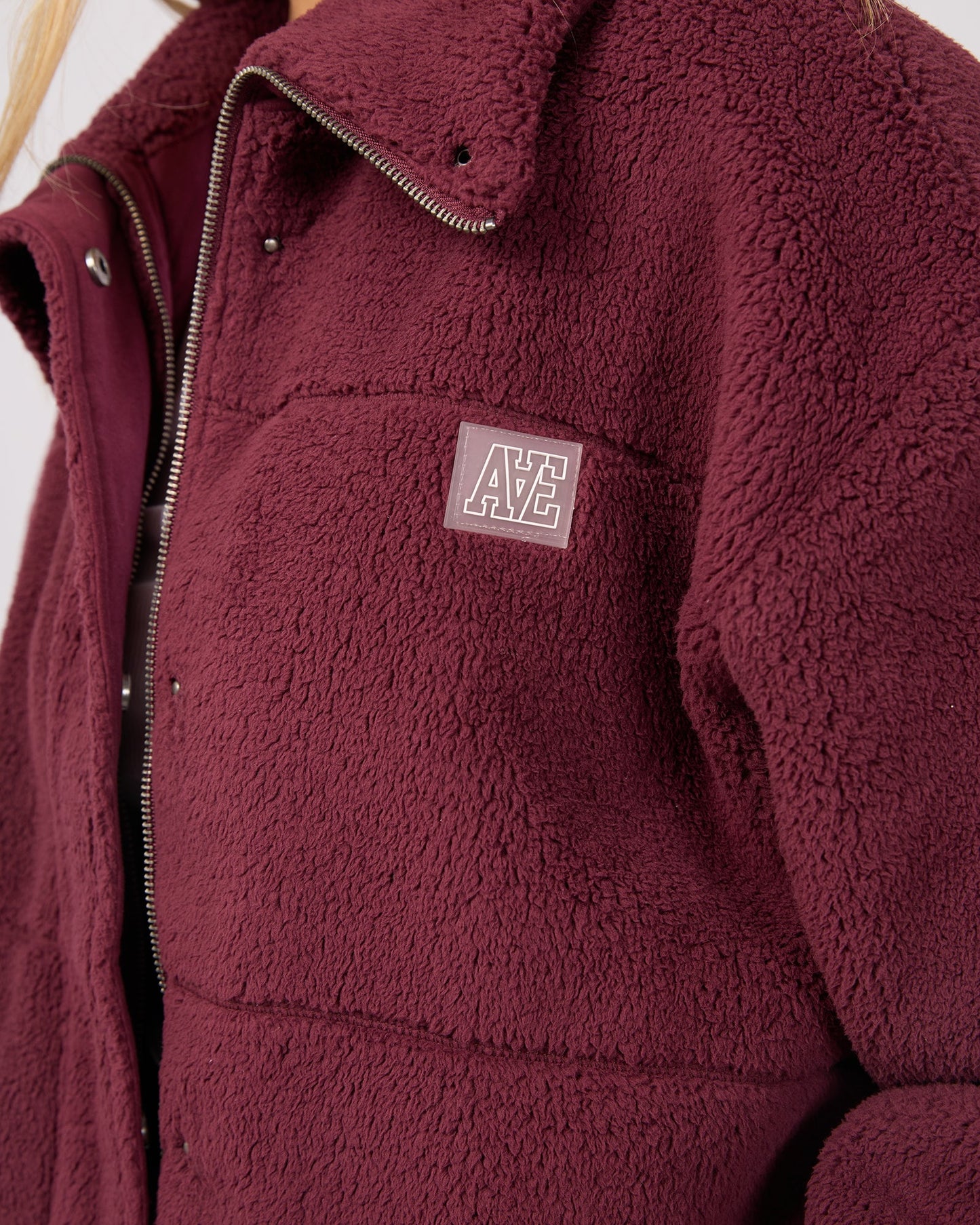All About Eve Active Cosy Club Teddy Jacket | Wine