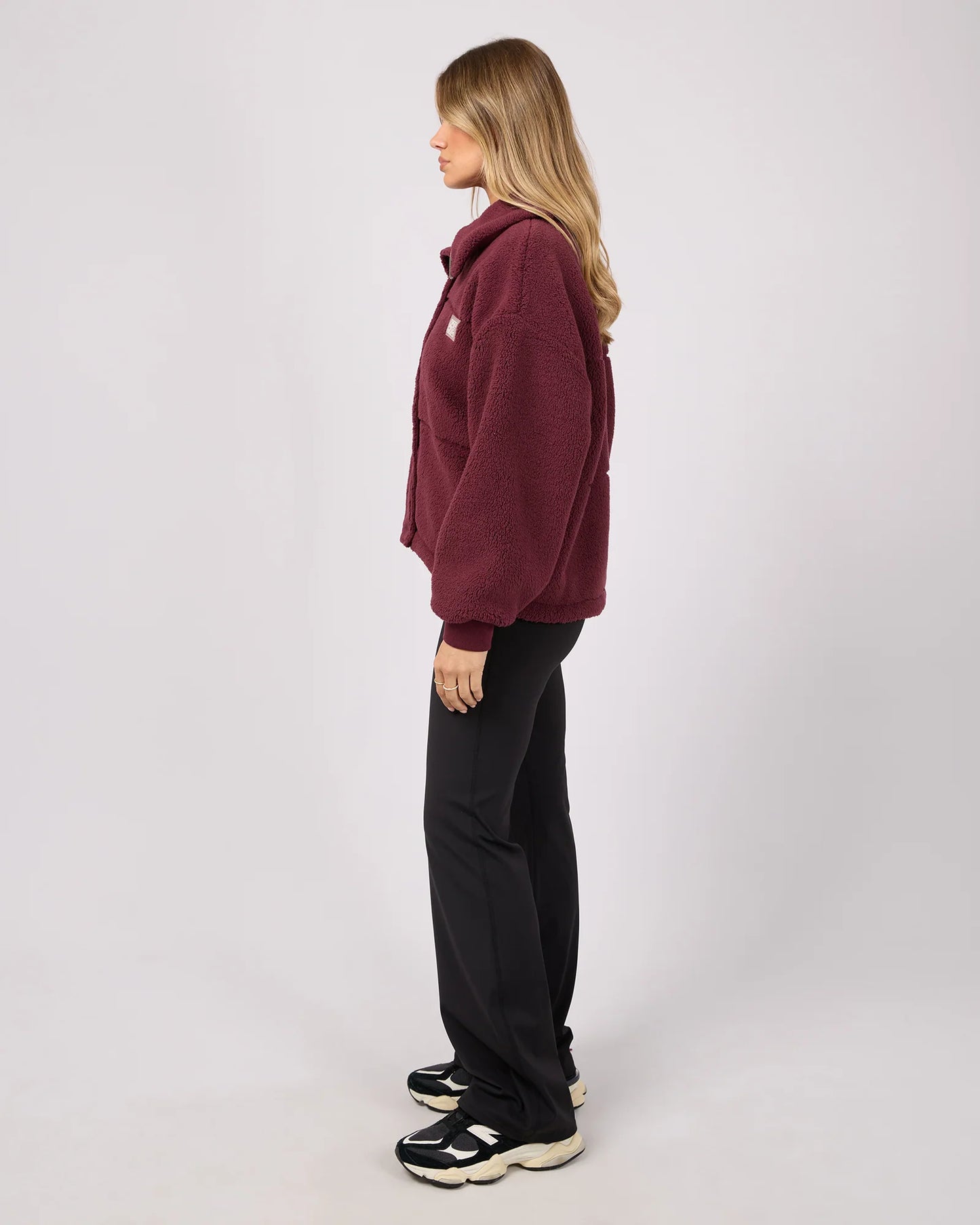 All About Eve Active Cosy Club Teddy Jacket | Wine