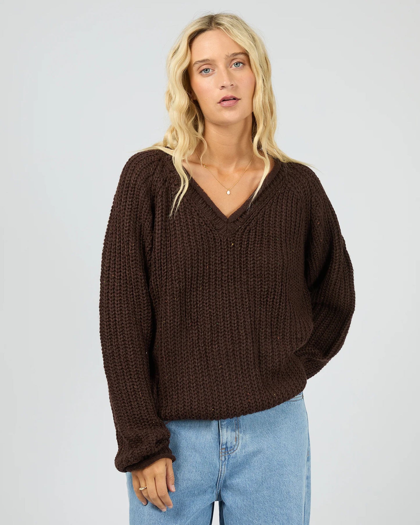 All About Eve Hali V-Neck Knit | Brown