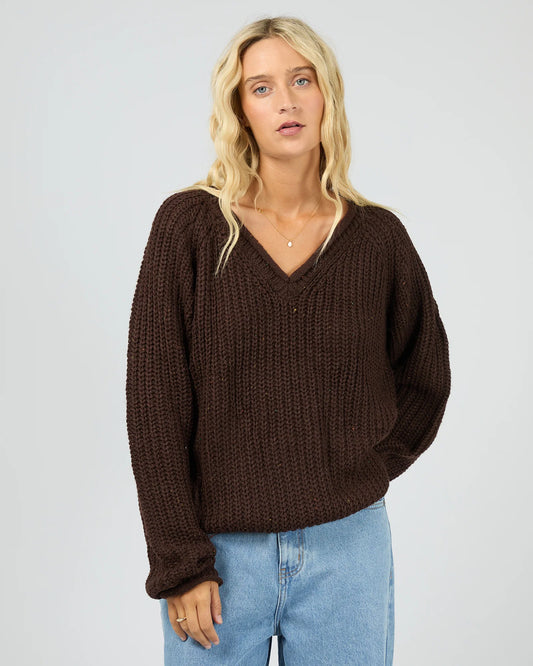 All About Eve Hali V-Neck Knit | Brown