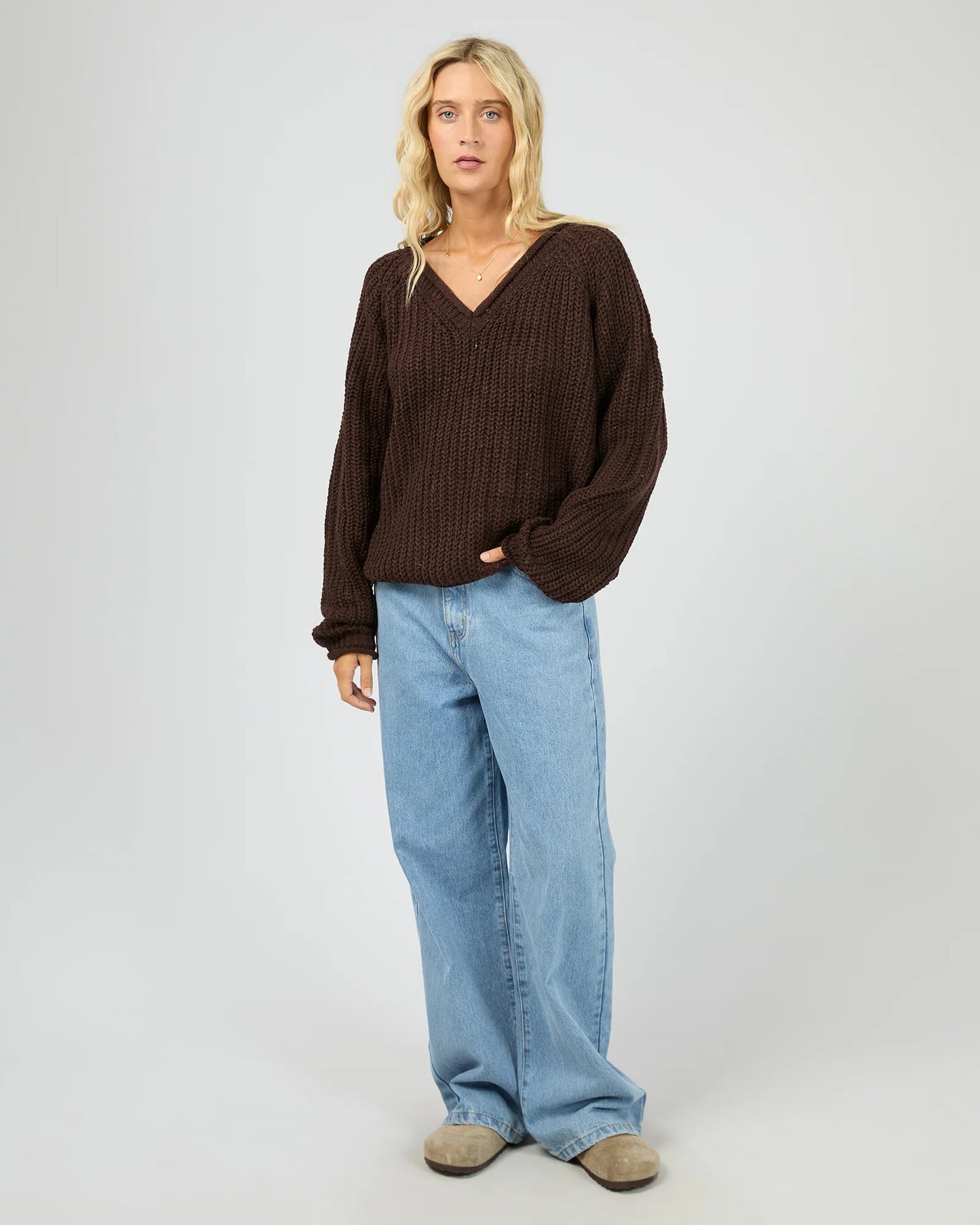 All About Eve Hali V-Neck Knit | Brown
