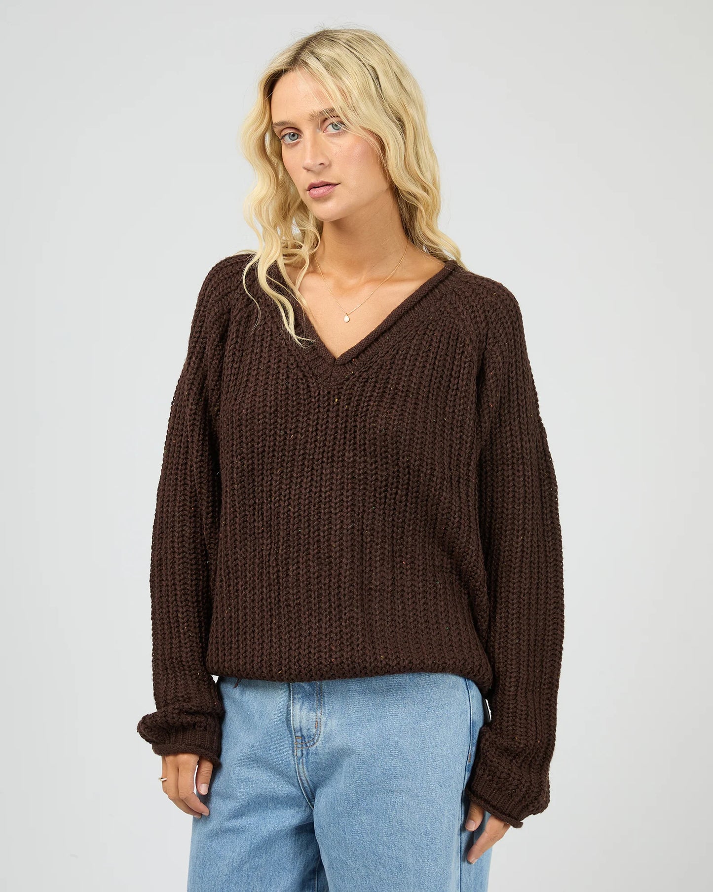 All About Eve Hali V-Neck Knit | Brown