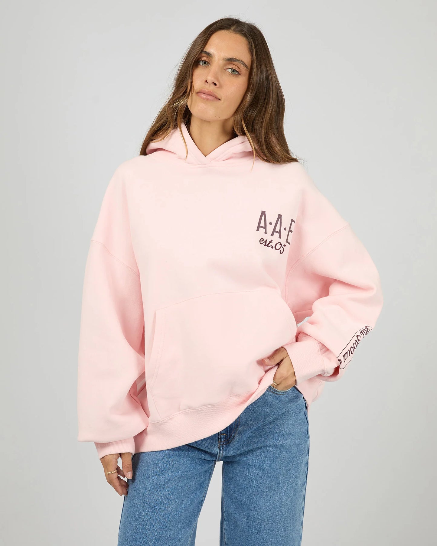 All About Eve Caffe Box Hoodie | Pale Pink