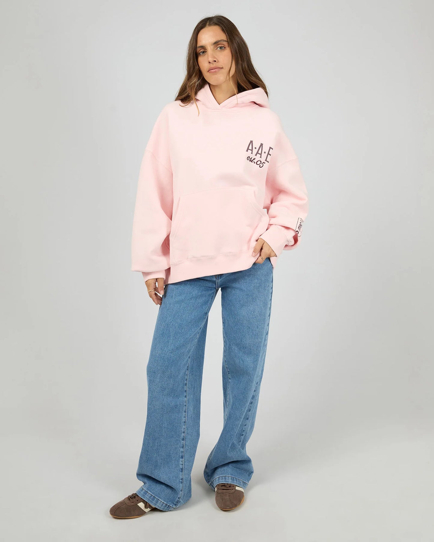 All About Eve Caffe Box Hoodie | Pale Pink