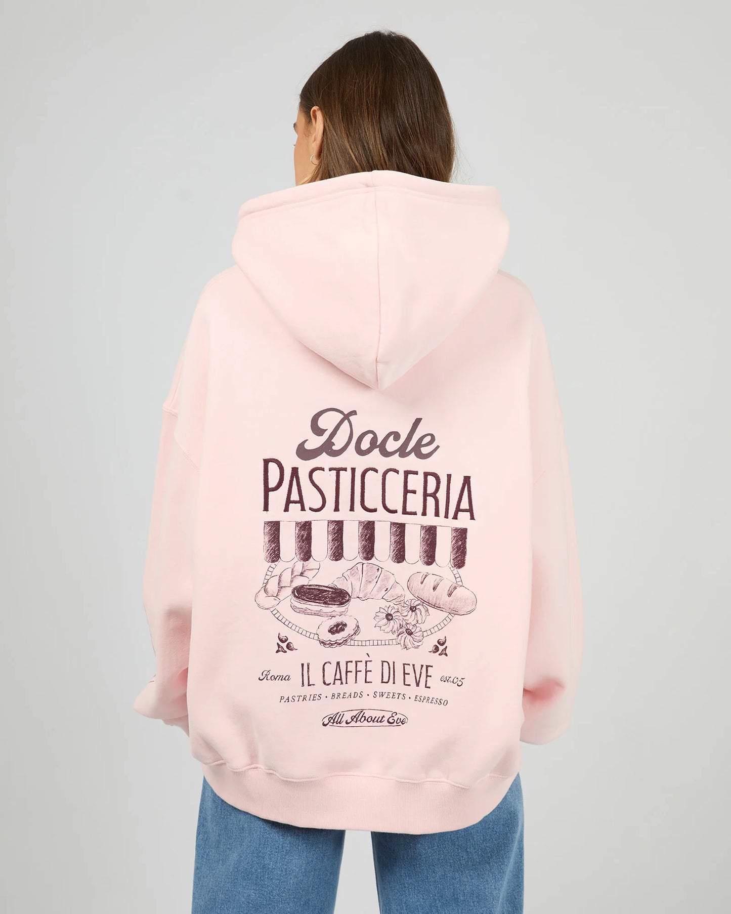 All About Eve Caffe Box Hoodie | Pale Pink