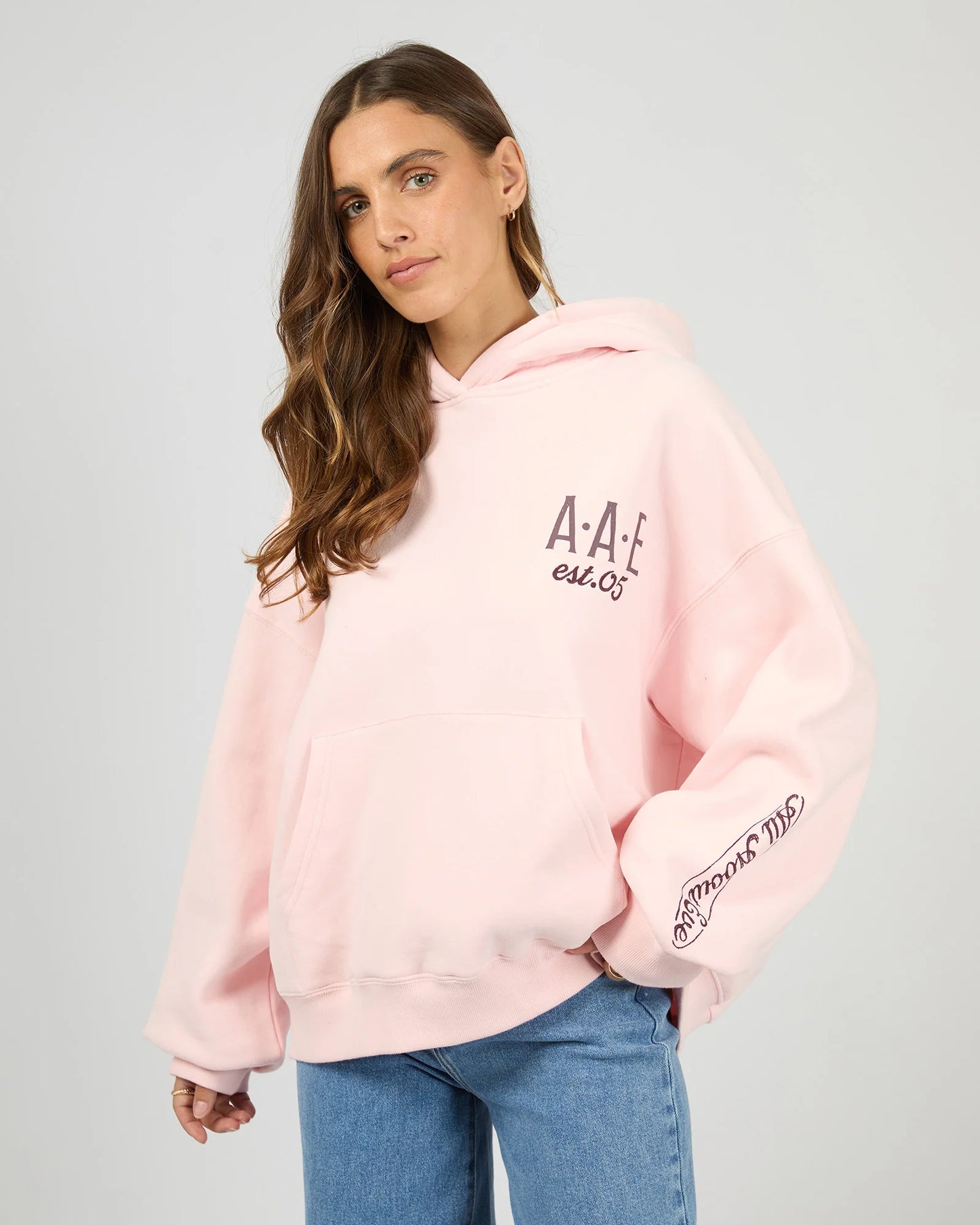 All About Eve Caffe Box Hoodie | Pale Pink