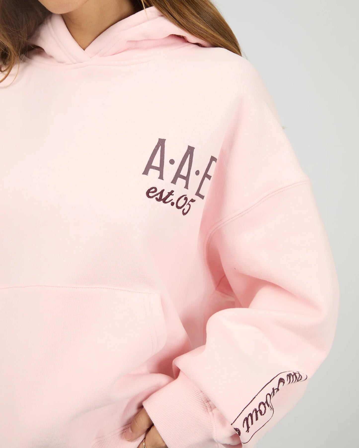 All About Eve Caffe Box Hoodie | Pale Pink